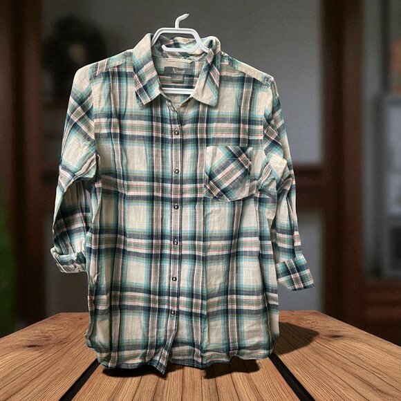 Natural Reflections Plaid Top Size M - Picture 1 of 3